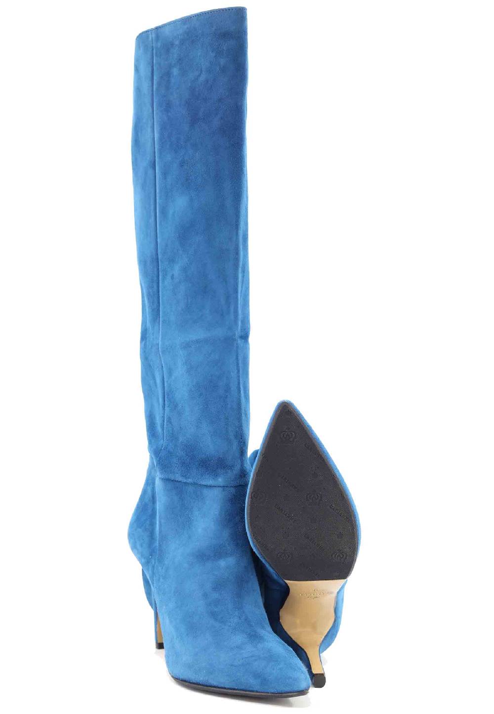 L'ARIANNA Stivali ST1242 da donna in camoscio blu Outlet