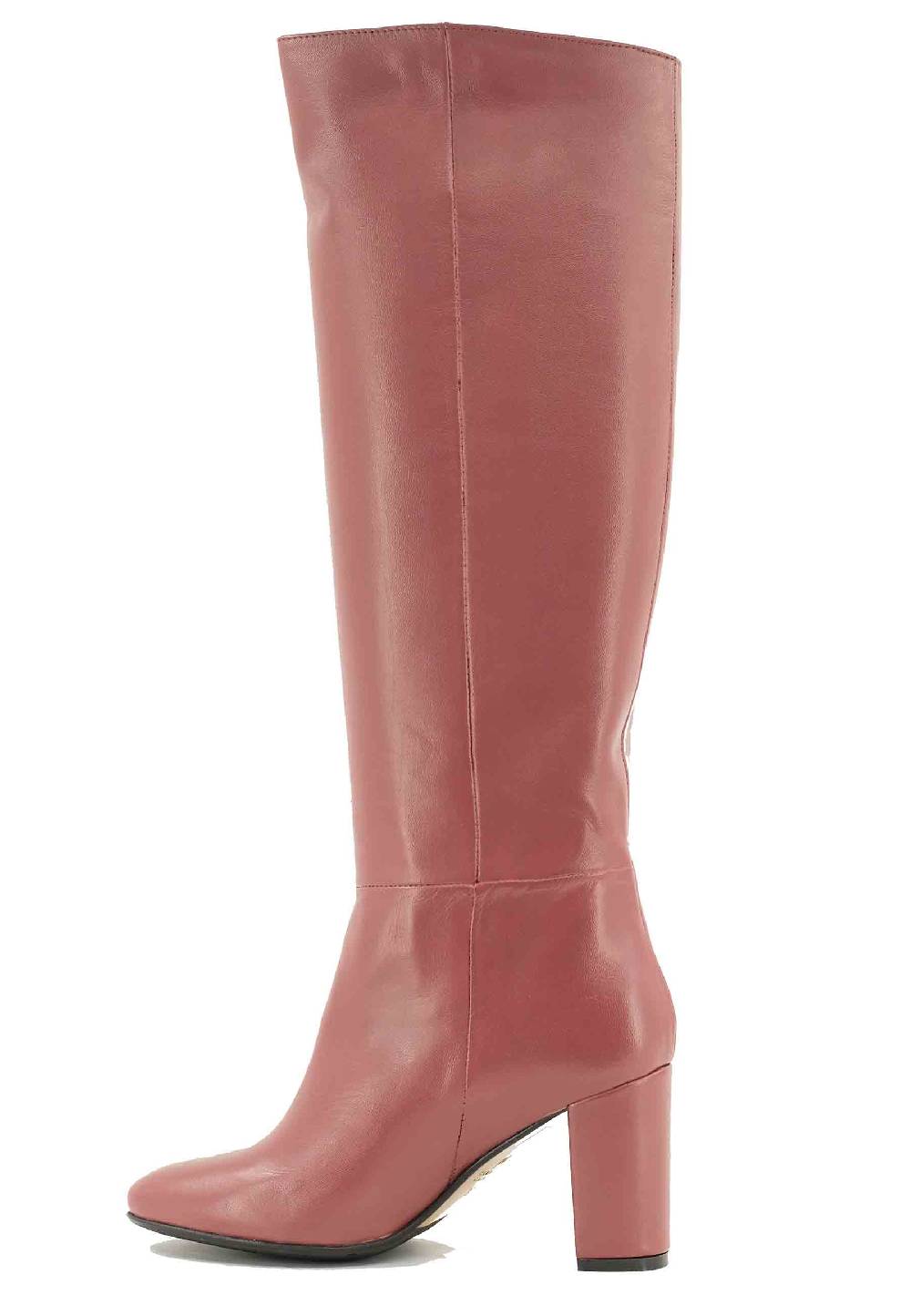 L'ARIANNA Stivali ST1689 a tubo in pelle rosa antico con punta tonda Vendite Flash