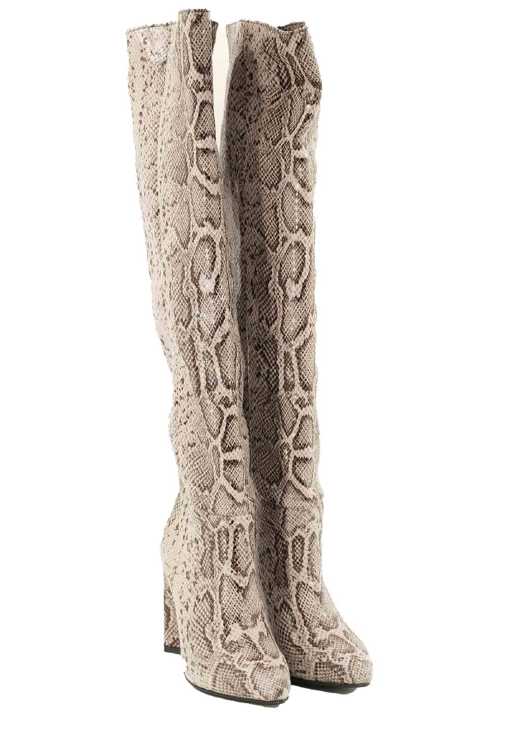 L'ARIANNA Stivali donna a tubo in tessuto elasticizzato grigio stampa grigia Spedizione Gratuita
