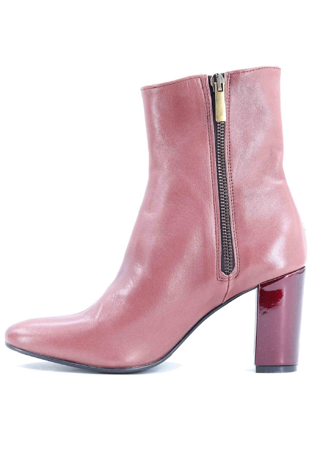 L'ARIANNA Stivaletti tr1692/g da donna in pelle laminta rosa antico Pezzi Unici