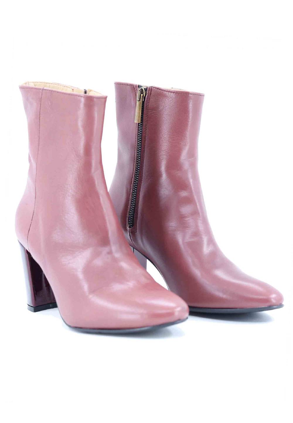 L'ARIANNA Stivaletti tr1692/g da donna in pelle laminta rosa antico Pezzi Unici