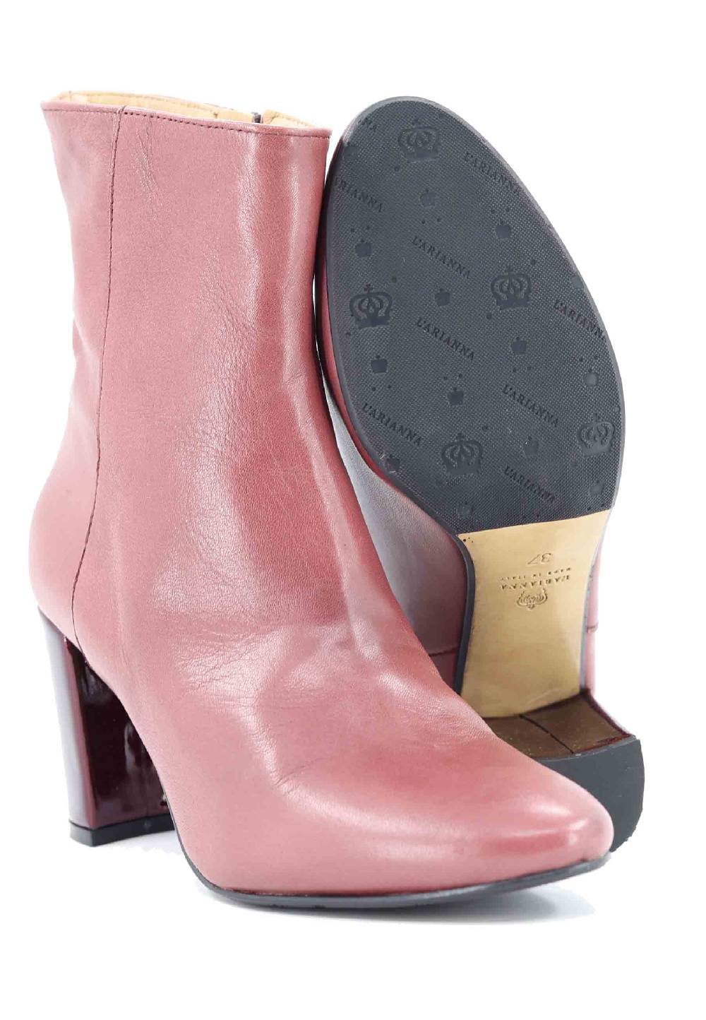 L'ARIANNA Stivaletti tr1692/g da donna in pelle laminta rosa antico Pezzi Unici