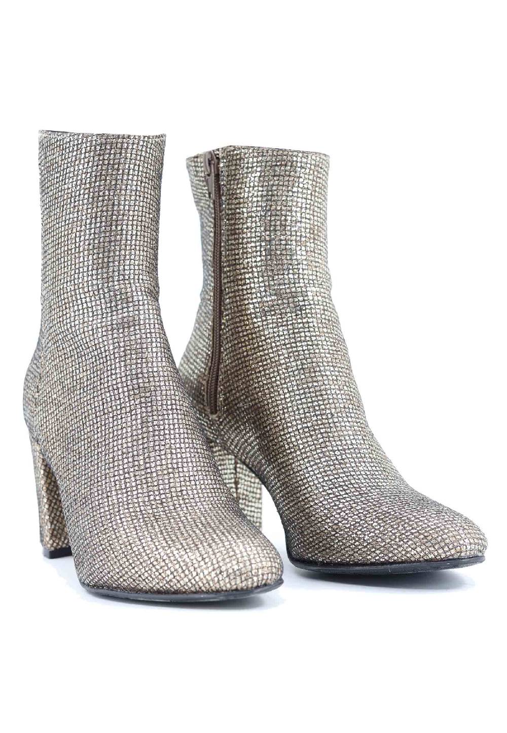 L'ARIANNA Stivaletti tr1692/g da donna in tessuto moon oro Soddisfazione Garantita
