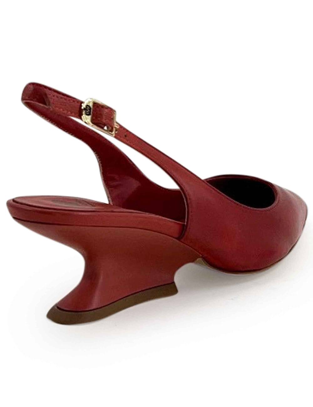 L'ARIANNA decollete ch1754/z slingback color LOBSTER con tacco a zeppa l'arianna Shopping Online