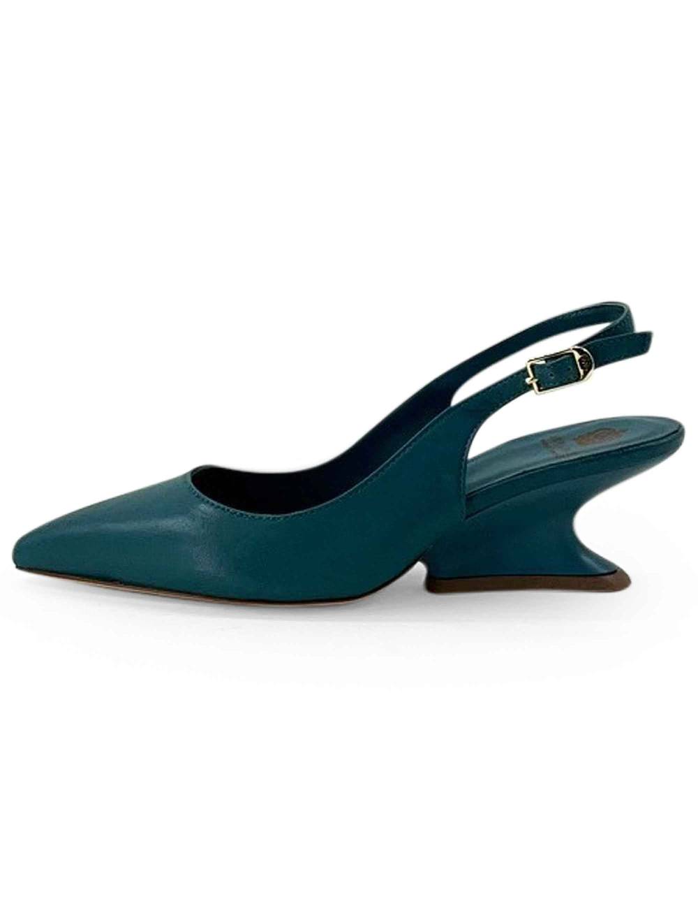 L'ARIANNA decollete ch1754/z slingback color ARCADIA con tacco a zeppa l'arianna Prezzo Ridotto