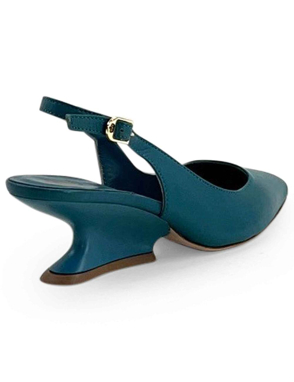 L'ARIANNA decollete ch1754/z slingback color ARCADIA con tacco a zeppa l'arianna Prezzo Ridotto
