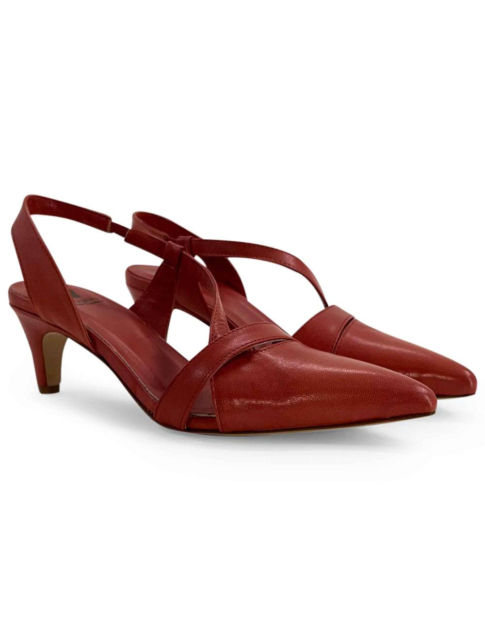 L'ARIANNA Decollete CH1721 da donna in pelle color lobster Presa