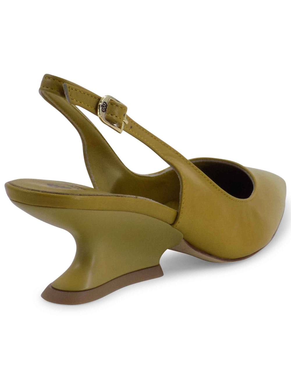 L'ARIANNA decollete ch1754/z slingback color cedro con tacco a zeppa l'arianna Economico