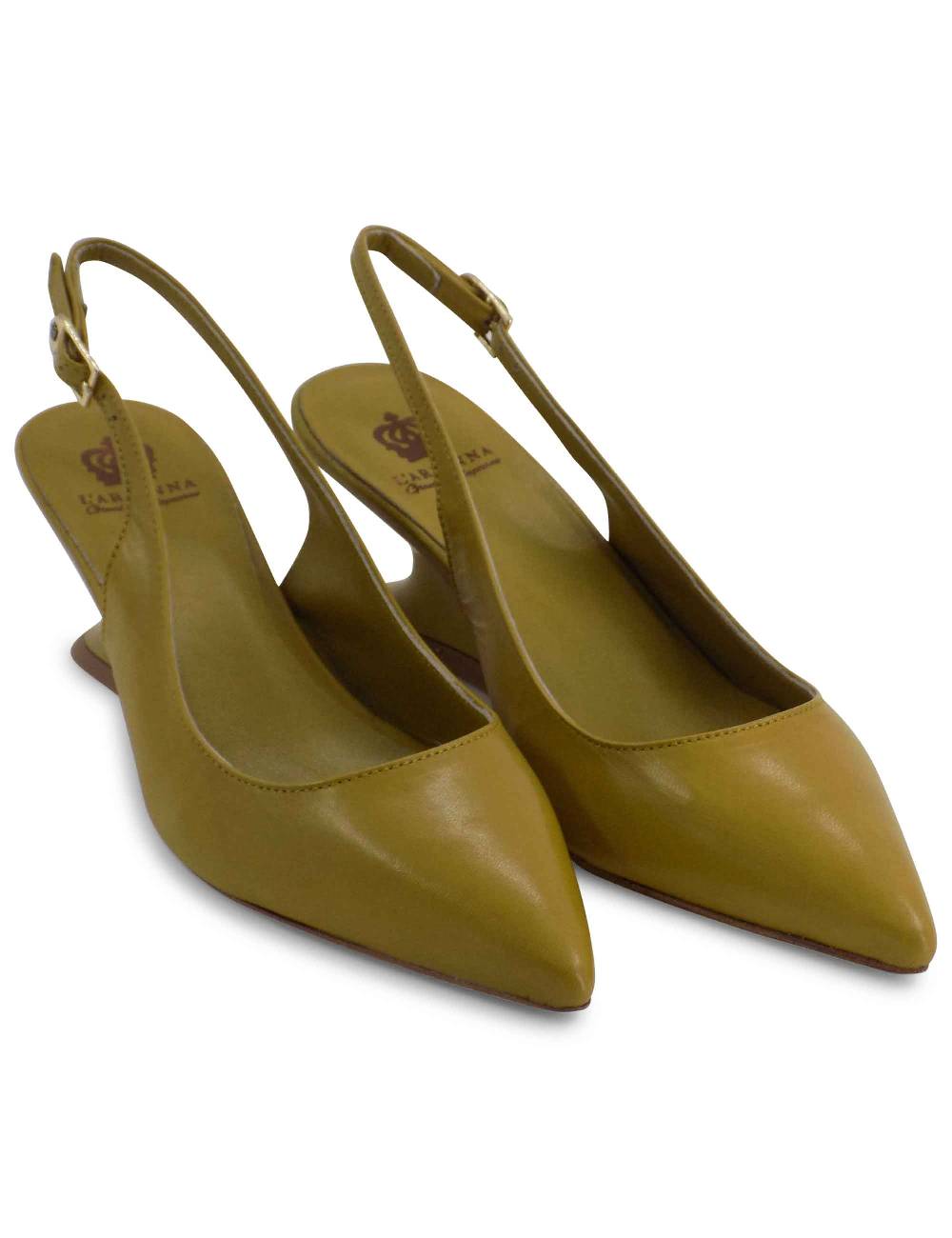L'ARIANNA decollete ch1754/z slingback color cedro con tacco a zeppa l'arianna Economico