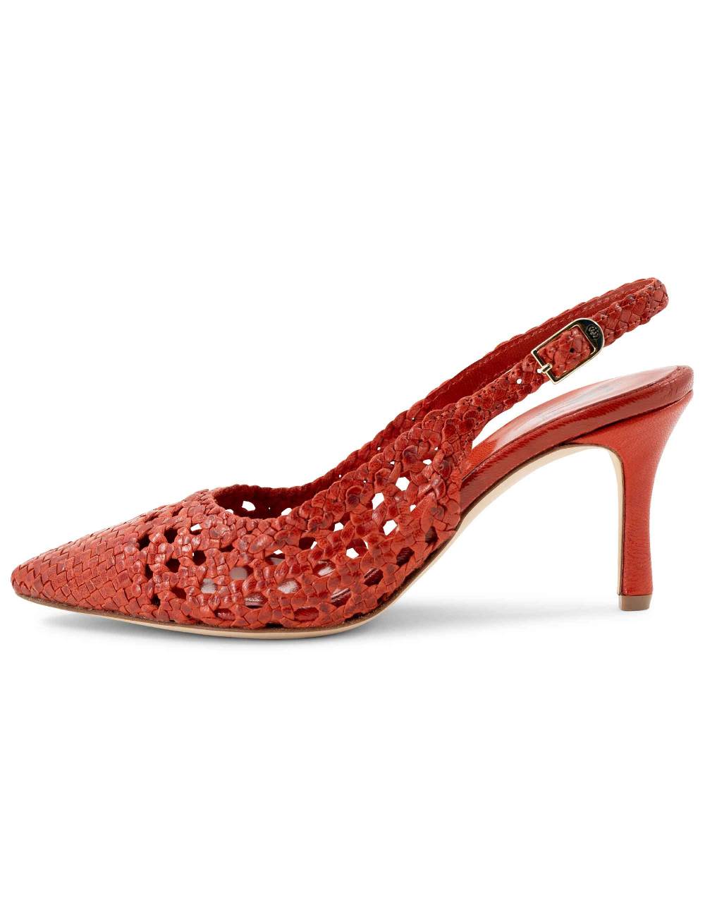 L'ARIANNA Decollete CH1619/RT slingback in pelle intrecciata ARANCIONE tacco alto Hotsell