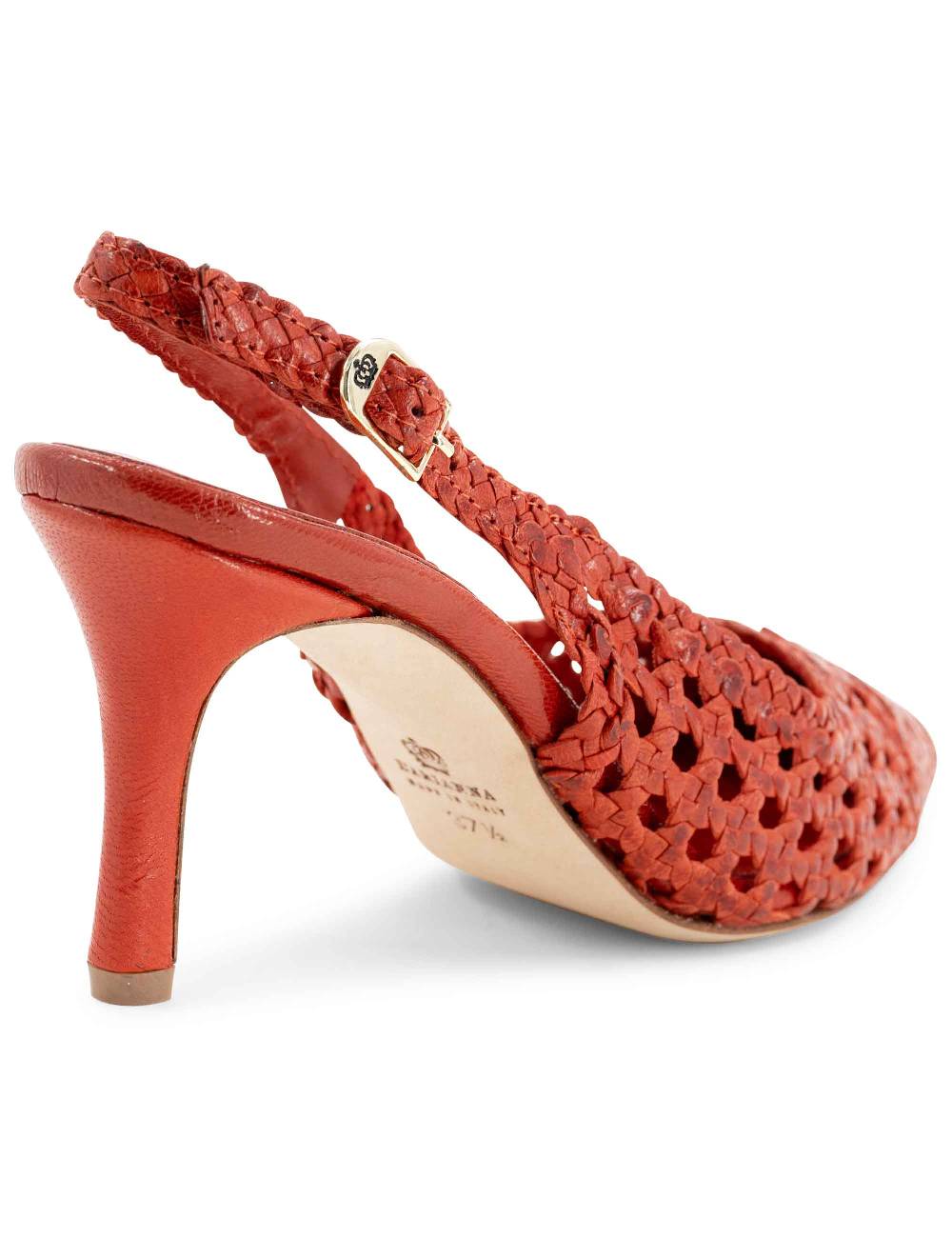 L'ARIANNA Decollete CH1619/RT slingback in pelle intrecciata ARANCIONE tacco alto Hotsell