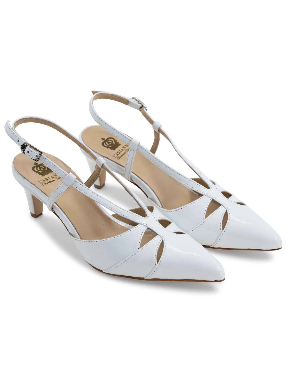 L'ARIANNA Decollete CH1757 da donna in pelle lux bianco L'Arianna Saldi Di Fabbrica