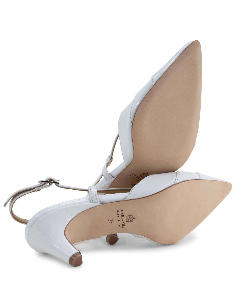 L'ARIANNA Decollete CH1757 da donna in pelle lux bianco L'Arianna Saldi Di Fabbrica