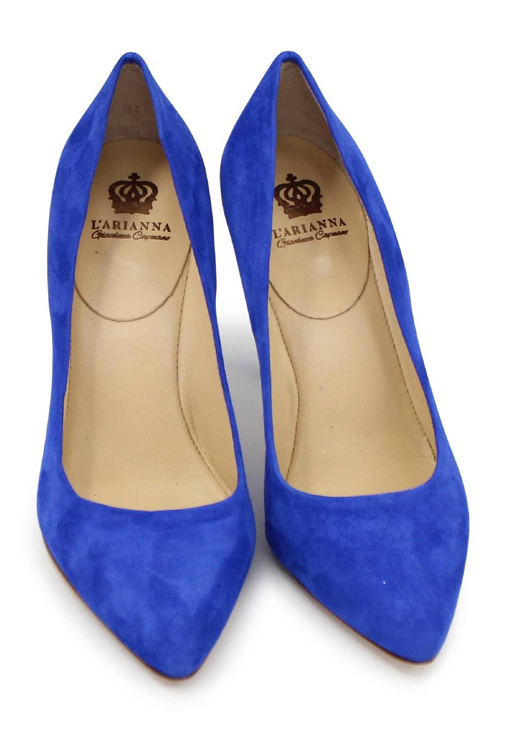 L'ARIANNA Decollete DE1002/RT donna in camoscio blu con tacco alto Nuovo