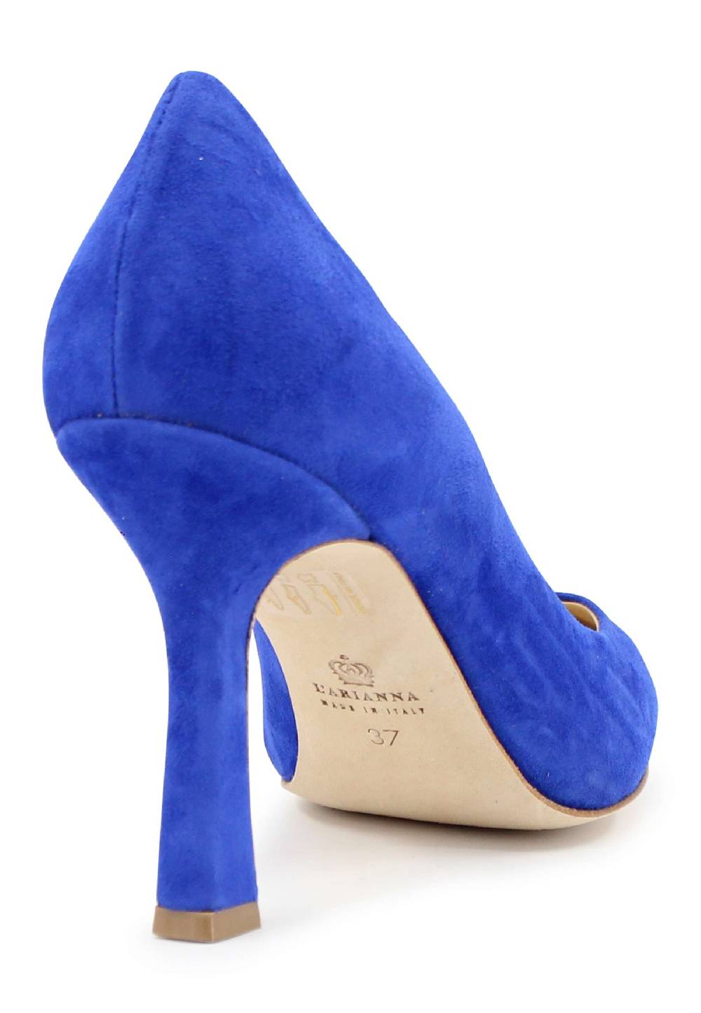 L'ARIANNA Decollete DE1002/RT donna in camoscio blu con tacco alto Nuovo