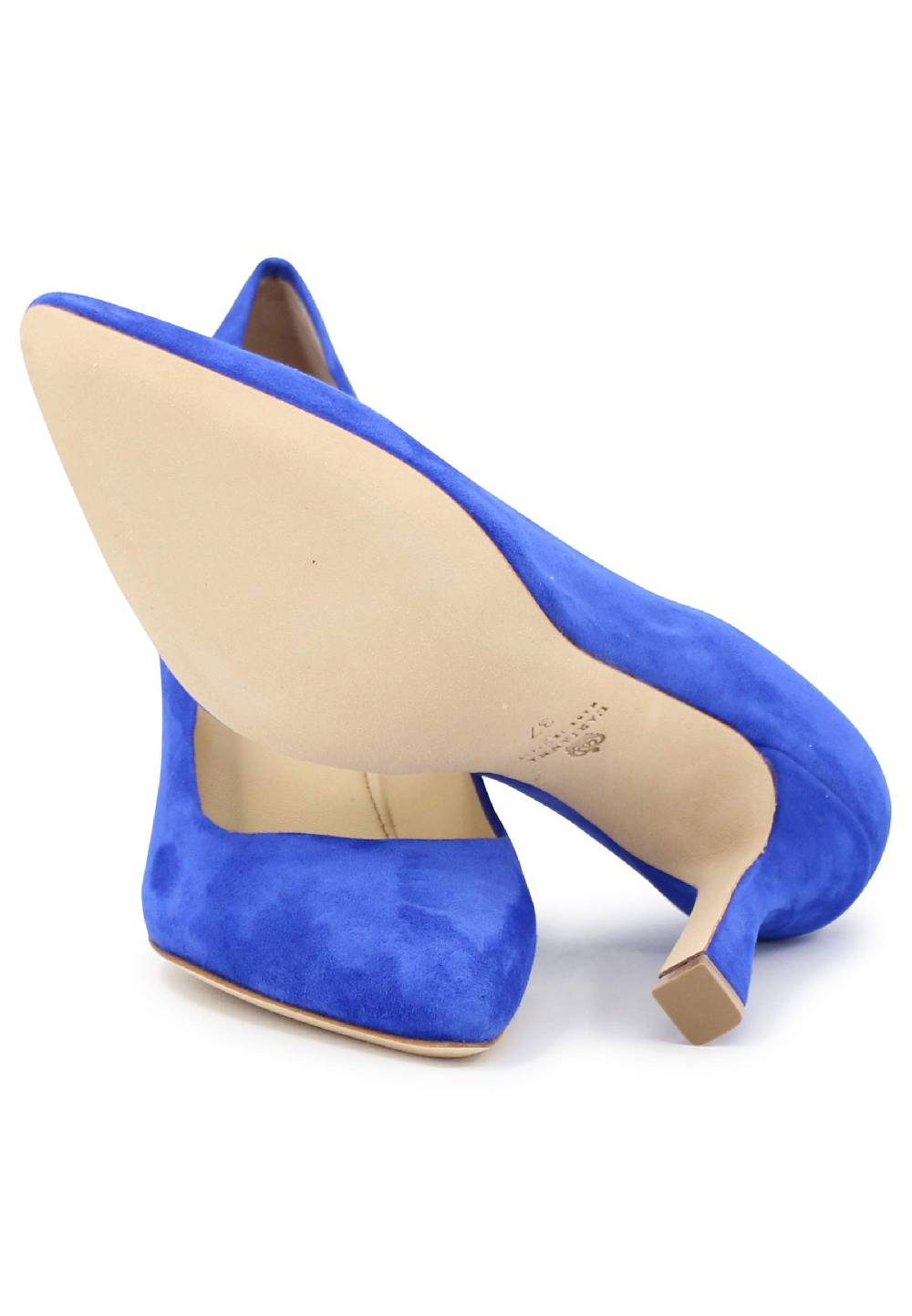 L'ARIANNA Decollete DE1002/RT donna in camoscio blu con tacco alto Nuovo