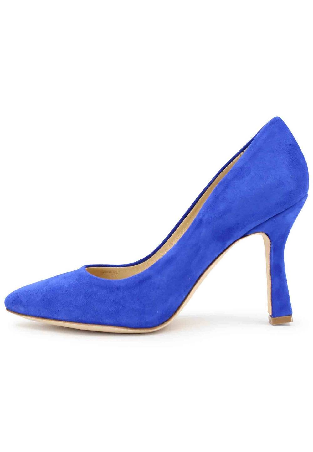 L'ARIANNA Decollete DE1002/RT donna in camoscio blu con tacco alto Nuovo