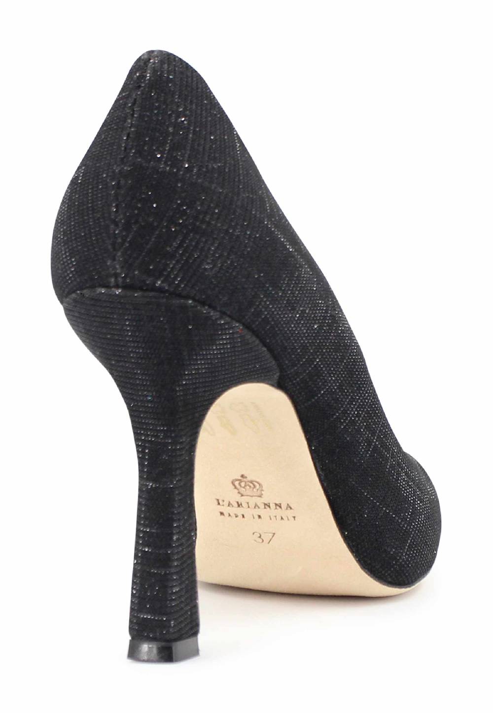 L'ARIANNA Decollete DE1002/RT donna in tessuto blu notte lux con tacco alto tono su tono Negozi Online