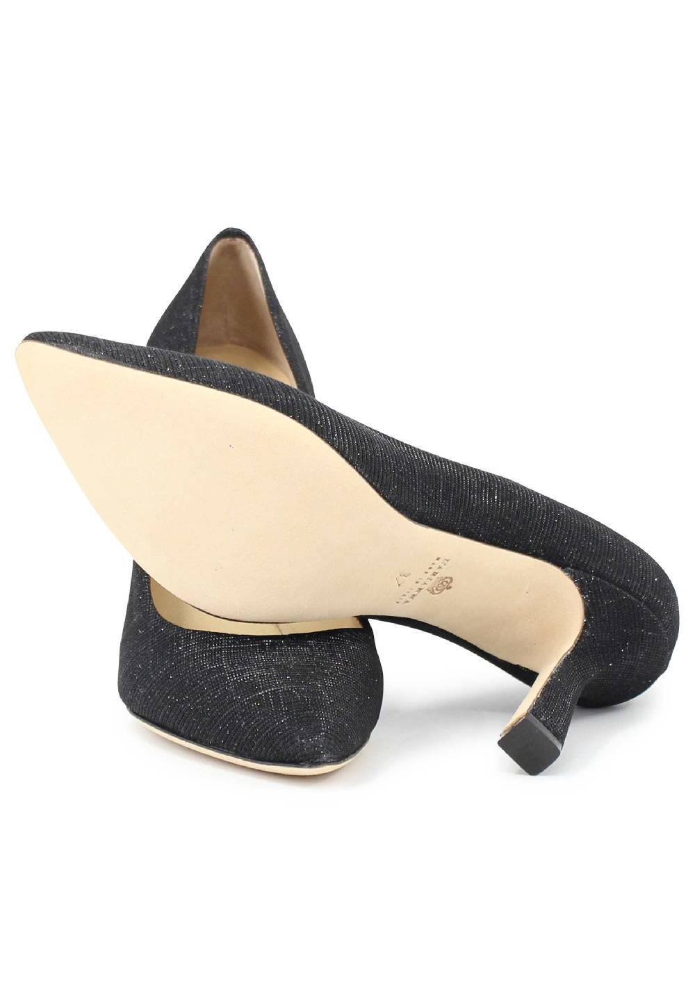 L'ARIANNA Decollete DE1002/RT donna in tessuto blu notte lux con tacco alto tono su tono Negozi Online