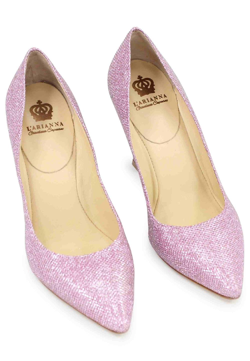 L'ARIANNA Decollete DE1002/RT donna in tessuto lux rosa con tacco alto Fino Al -60%