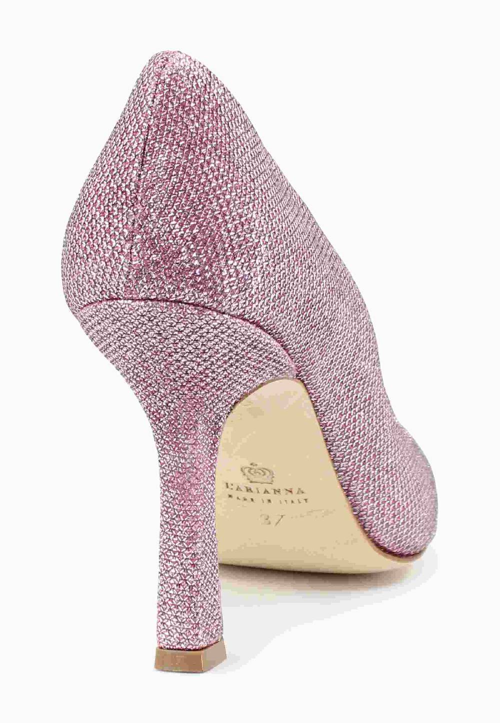 L'ARIANNA Decollete DE1002/RT donna in tessuto lux rosa con tacco alto Fino Al -60%