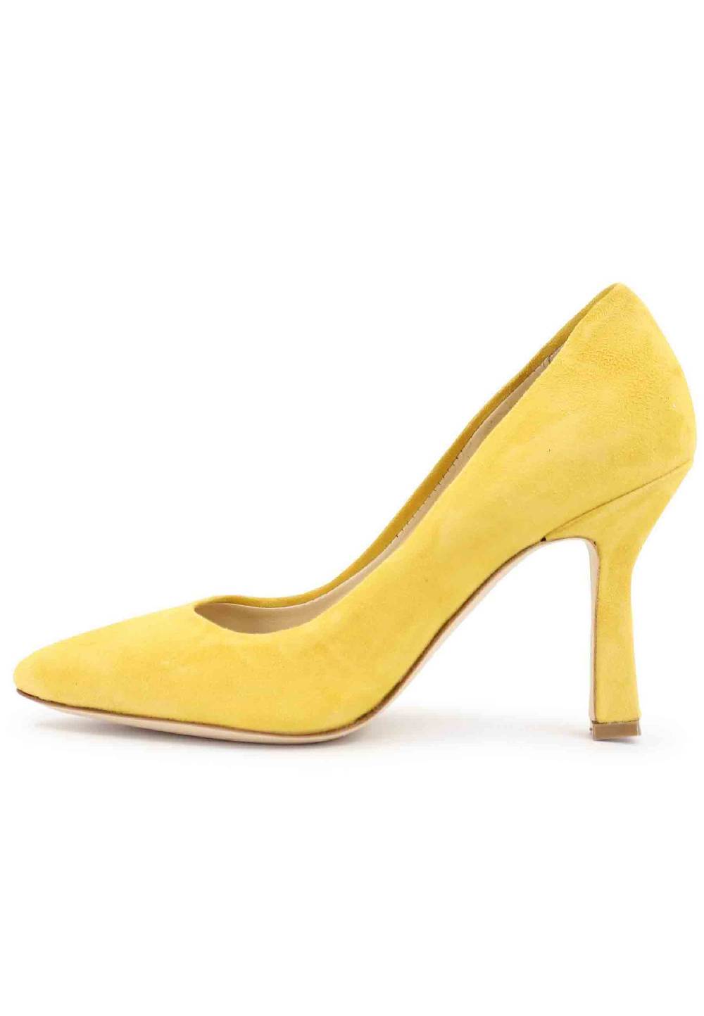 L'ARIANNA Decollete DE1002/RT donna in camoscio giallo con tacco alto Shopping Online