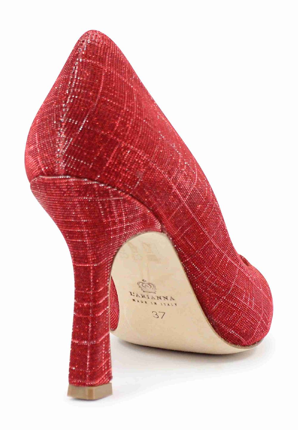 L'ARIANNA Decollete DE1002/RT donna in tessuto lux rosso con tacco alto Affare Del Giorno