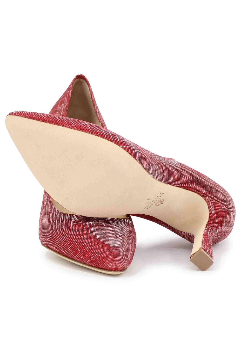 L'ARIANNA Decollete DE1002/RT donna in tessuto lux rosso con tacco alto Affare Del Giorno