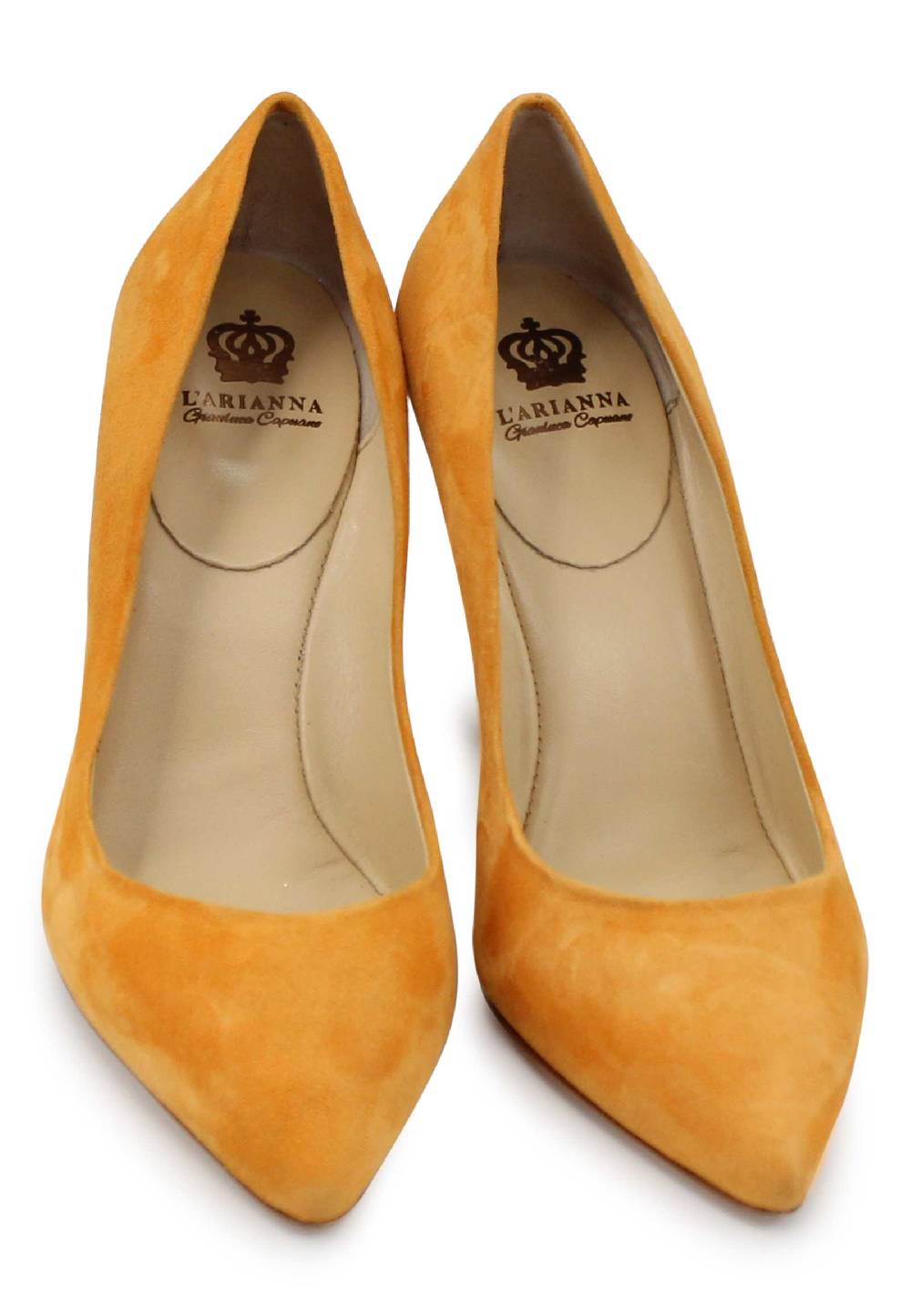 L'ARIANNA Decollete DE1002/RT donna in camoscio arancione con tacco alto Presa
