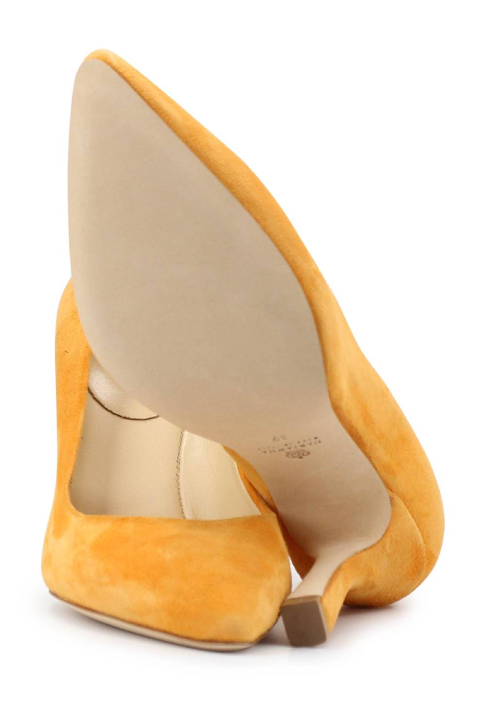 L'ARIANNA Decollete DE1002/RT donna in camoscio arancione con tacco alto Presa