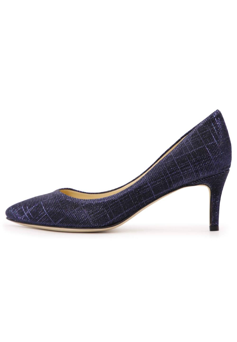 L'ARIANNA Decollete donna in tessuto lux blu con tacco sottile Sconto