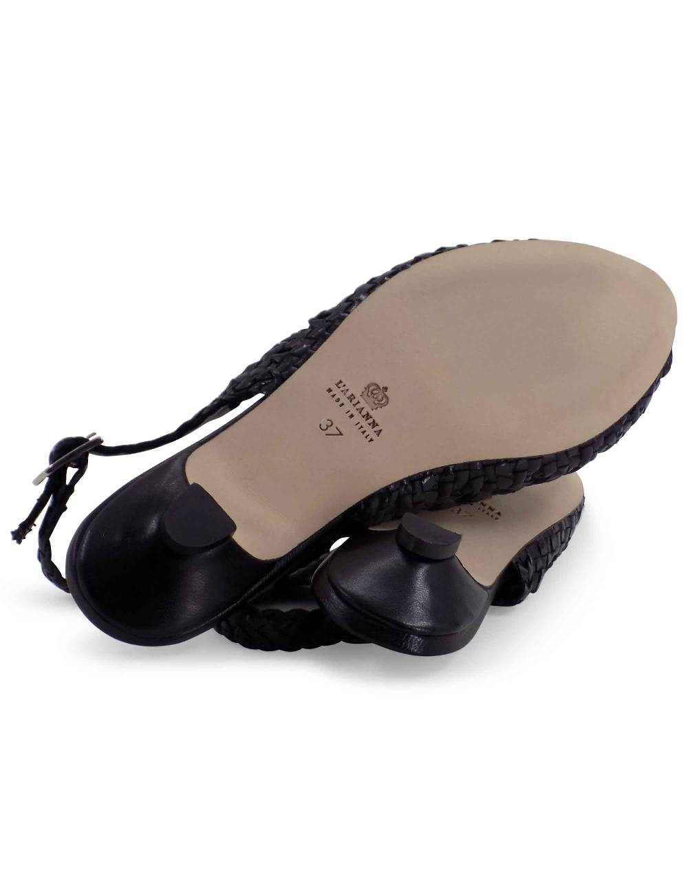 L'ARIANNA BALLERINA SP1770/RT IN PELLE INTRECCIATA NERA Fino al 60% di sconto