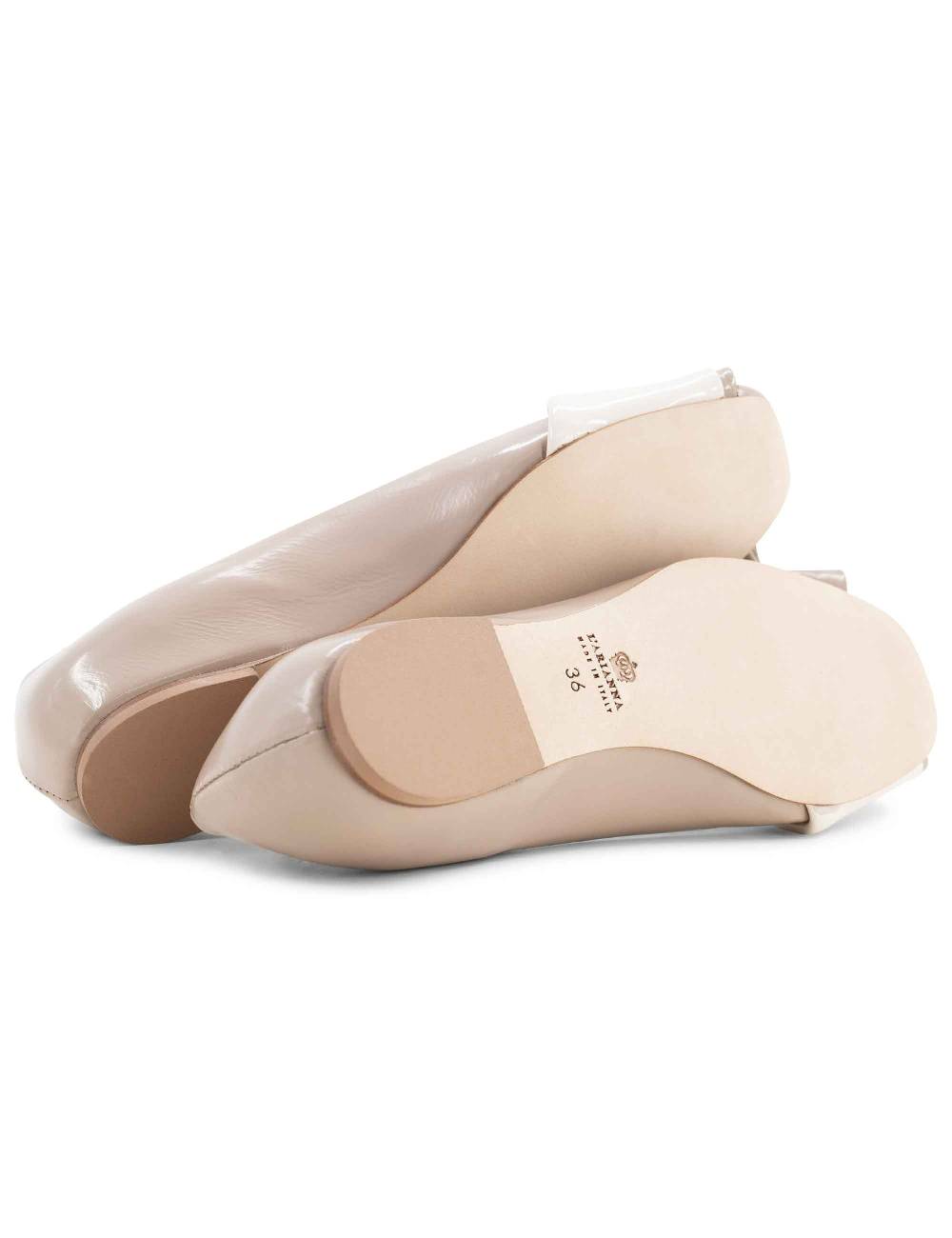 L'ARIANNA BALLERINE BL1694 DA DONNA IN LUX TAUPE CON TACCO BASSO L'ARIANNA Offerte