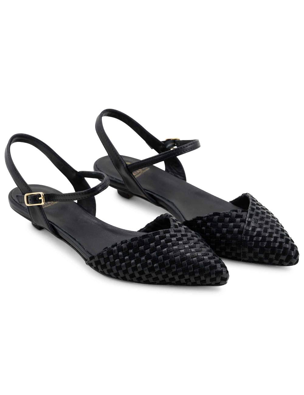 L'ARIANNA Ballerine BL1488/rt da donna in camoscio e pelle nera con cinturino alla caviglia L'Arianna Hotsell