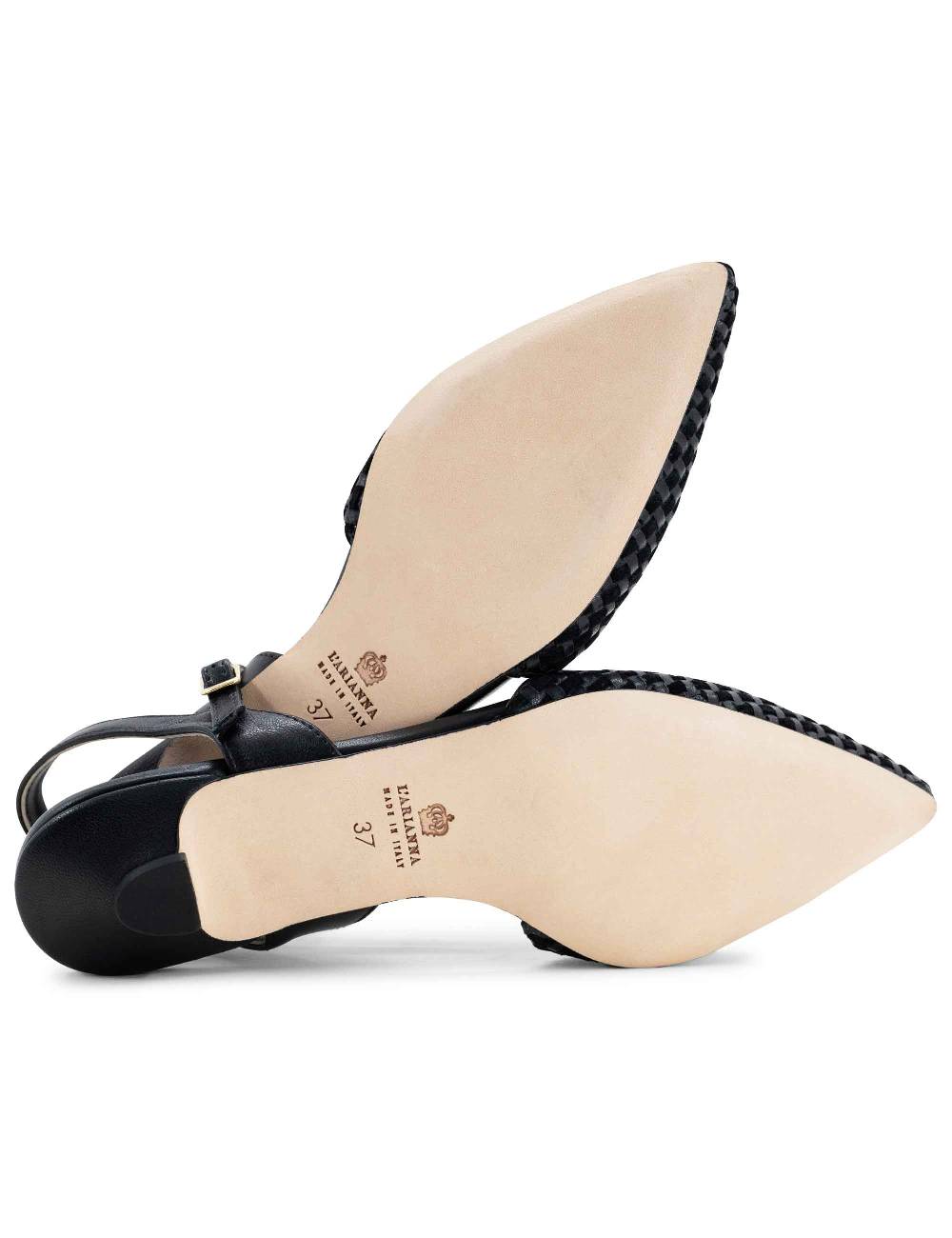 L'ARIANNA Ballerine BL1488/rt da donna in camoscio e pelle nera con cinturino alla caviglia L'Arianna Hotsell