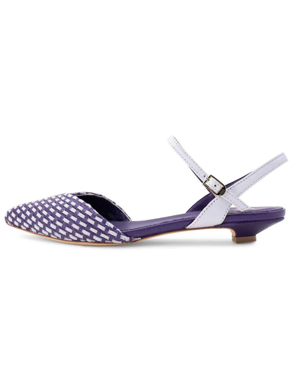 L'ARIANNA Ballerine BL1488/rt da donna in pelle viola e camoscio perla con cinturino alla caviglia Vendita Economica