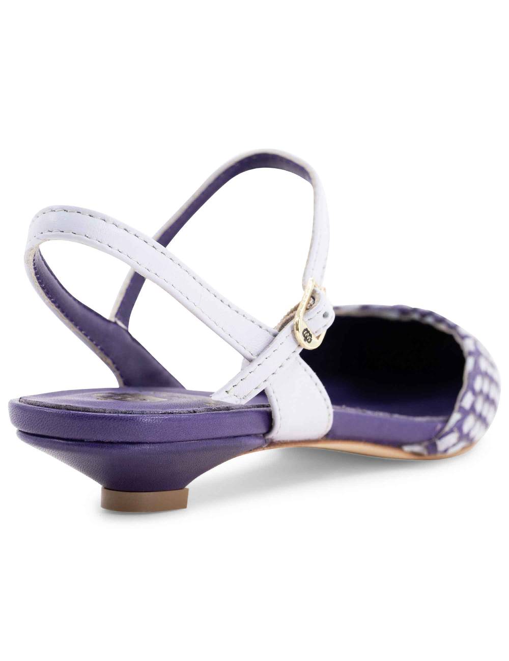 L'ARIANNA Ballerine BL1488/rt da donna in pelle viola e camoscio perla con cinturino alla caviglia Vendita Economica