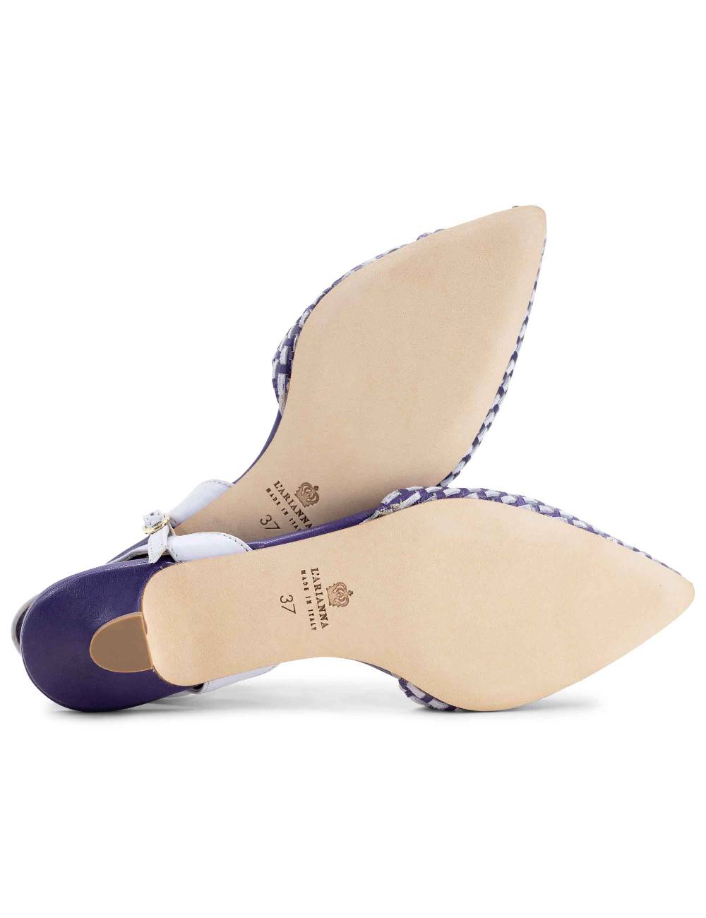 L'ARIANNA Ballerine BL1488/rt da donna in pelle viola e camoscio perla con cinturino alla caviglia Vendita Economica