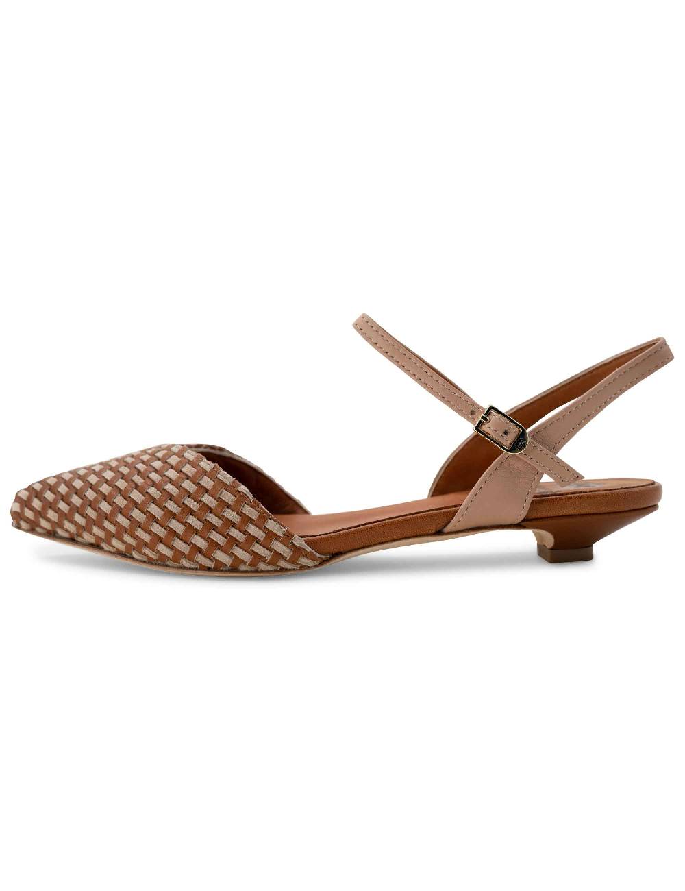 L'ARIANNA Ballerine BL1488/rt da donna in cuoio e nude con cinturino alla caviglia L'Arianna Saldi Di Fabbrica