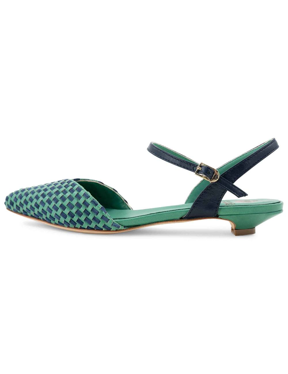 L'ARIANNA Ballerine BL1488/rt da donna in pelle verde e camoscio abisso con cinturino alla caviglia L'Arianna I Più Venduti