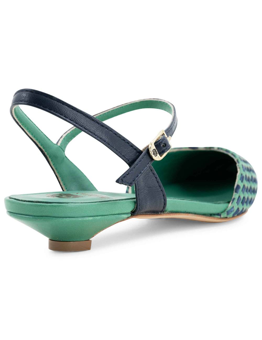 L'ARIANNA Ballerine BL1488/rt da donna in pelle verde e camoscio abisso con cinturino alla caviglia L'Arianna I Più Venduti