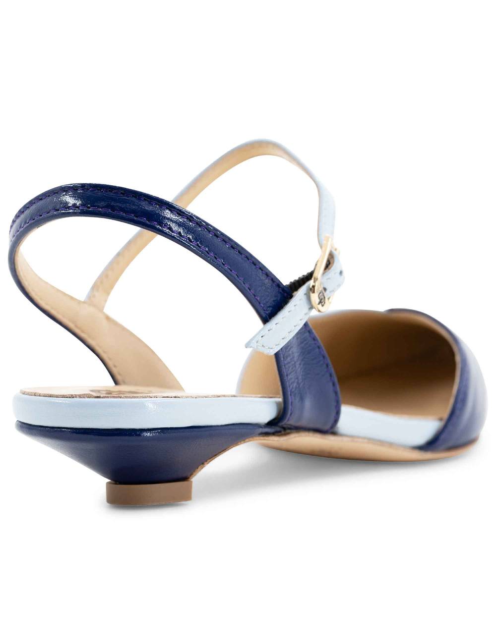 L'ARIANNA Ballerine BL1413/rt da donna in pelle blu punta chiusa con cinturino alla caviglia L'Arianna Negozio