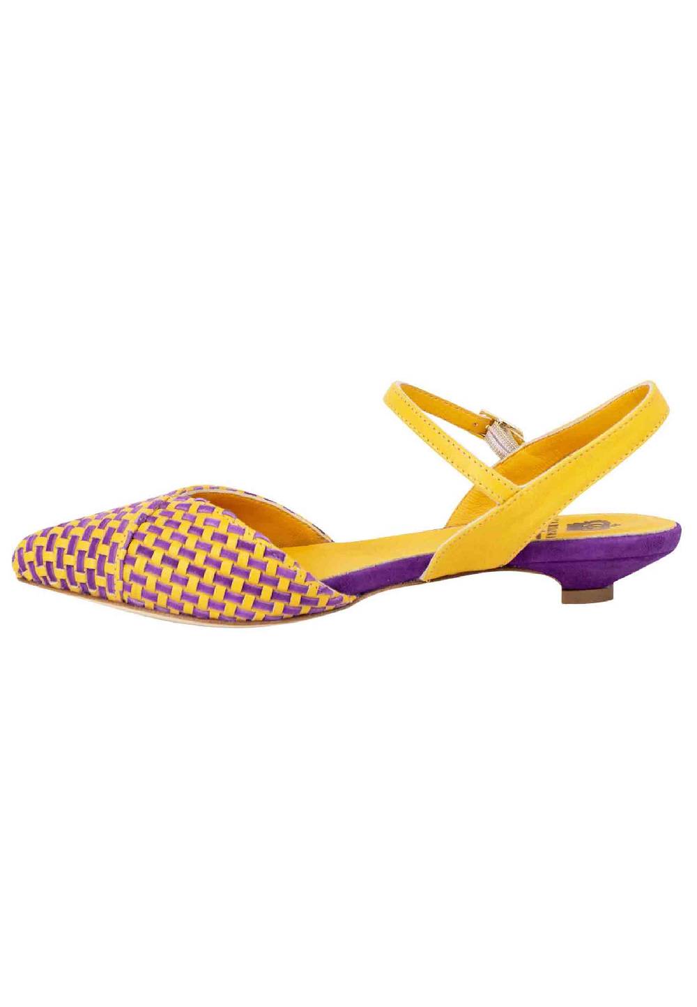 L'ARIANNA Ballerine BL1488/rt da donna in camoscio giallo e mattone con cinturino alla caviglia l'arianna Moda