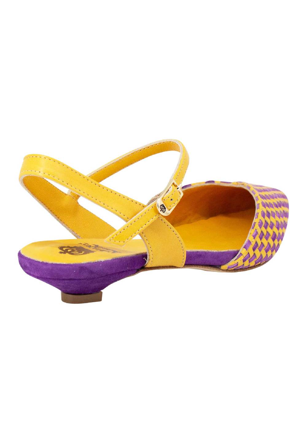 L'ARIANNA Ballerine BL1488/rt da donna in camoscio giallo e mattone con cinturino alla caviglia l'arianna Moda