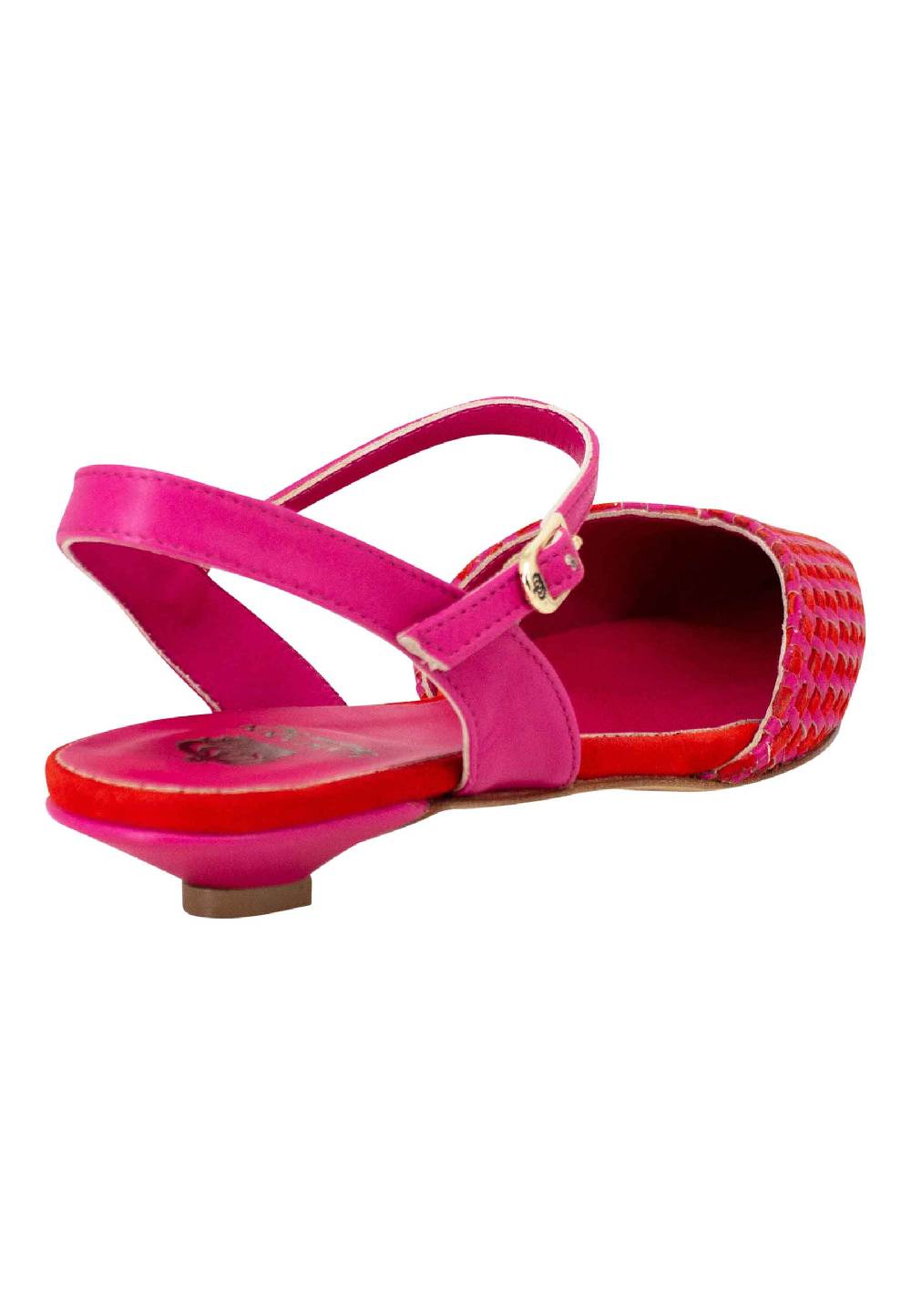 L'ARIANNA Ballerine BL1488/rt da donna in camoscio fucsia e rosso con cinturino alla caviglia 2025