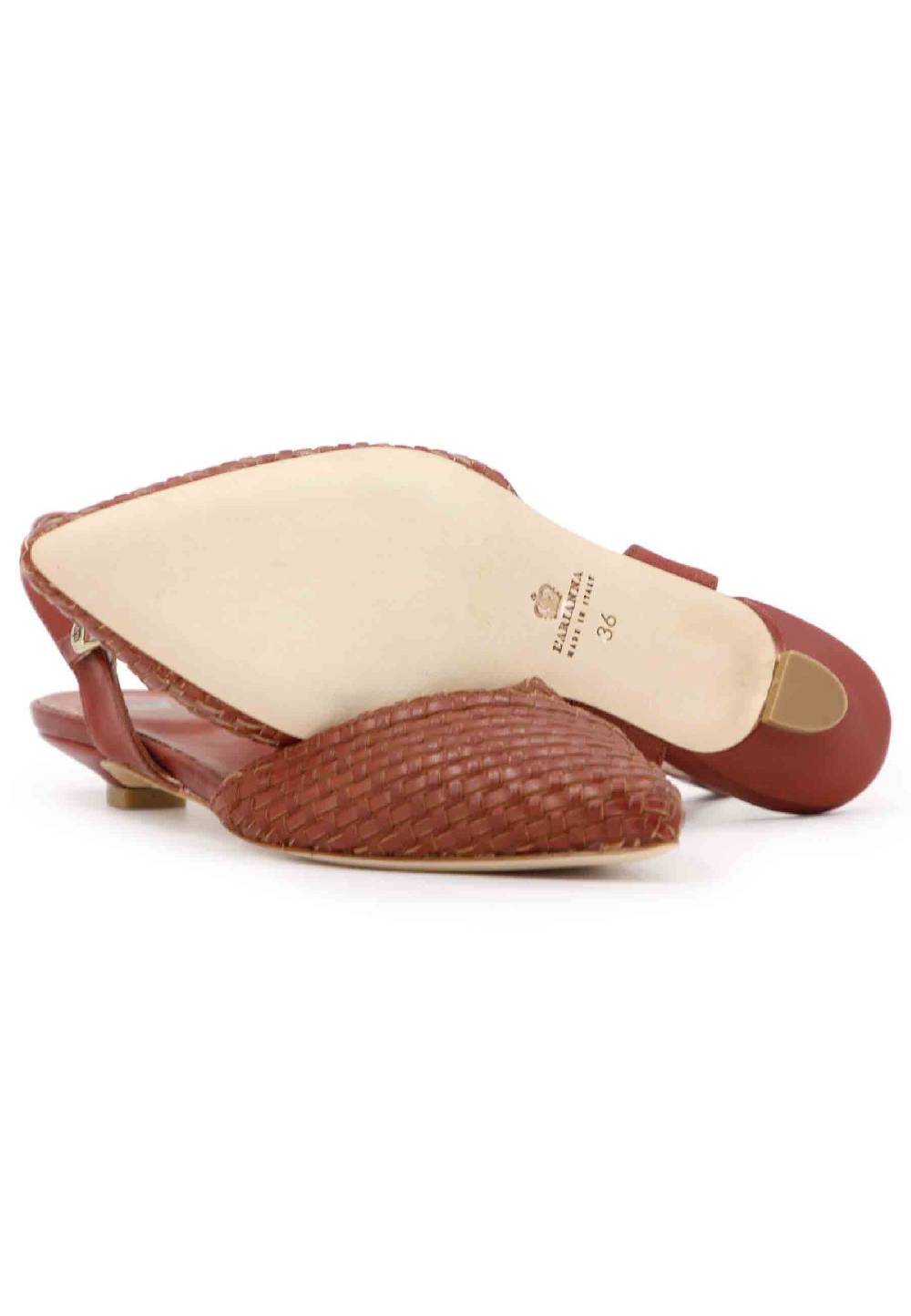 L'ARIANNA Ballerine BL1488/rt da donna in camoscio mattone con cinturino alla caviglia Italy