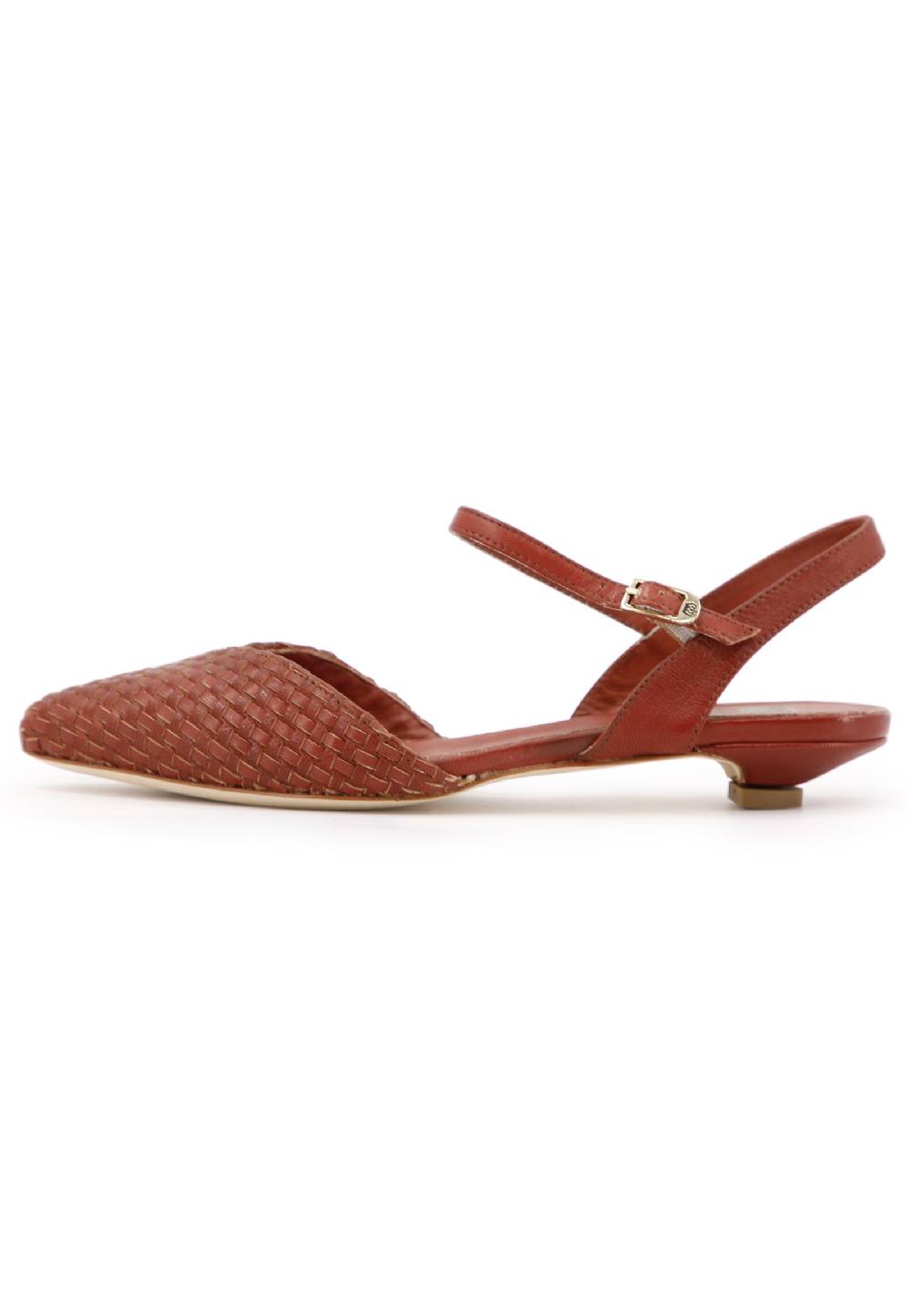 L'ARIANNA Ballerine BL1488/rt da donna in camoscio mattone con cinturino alla caviglia Italy