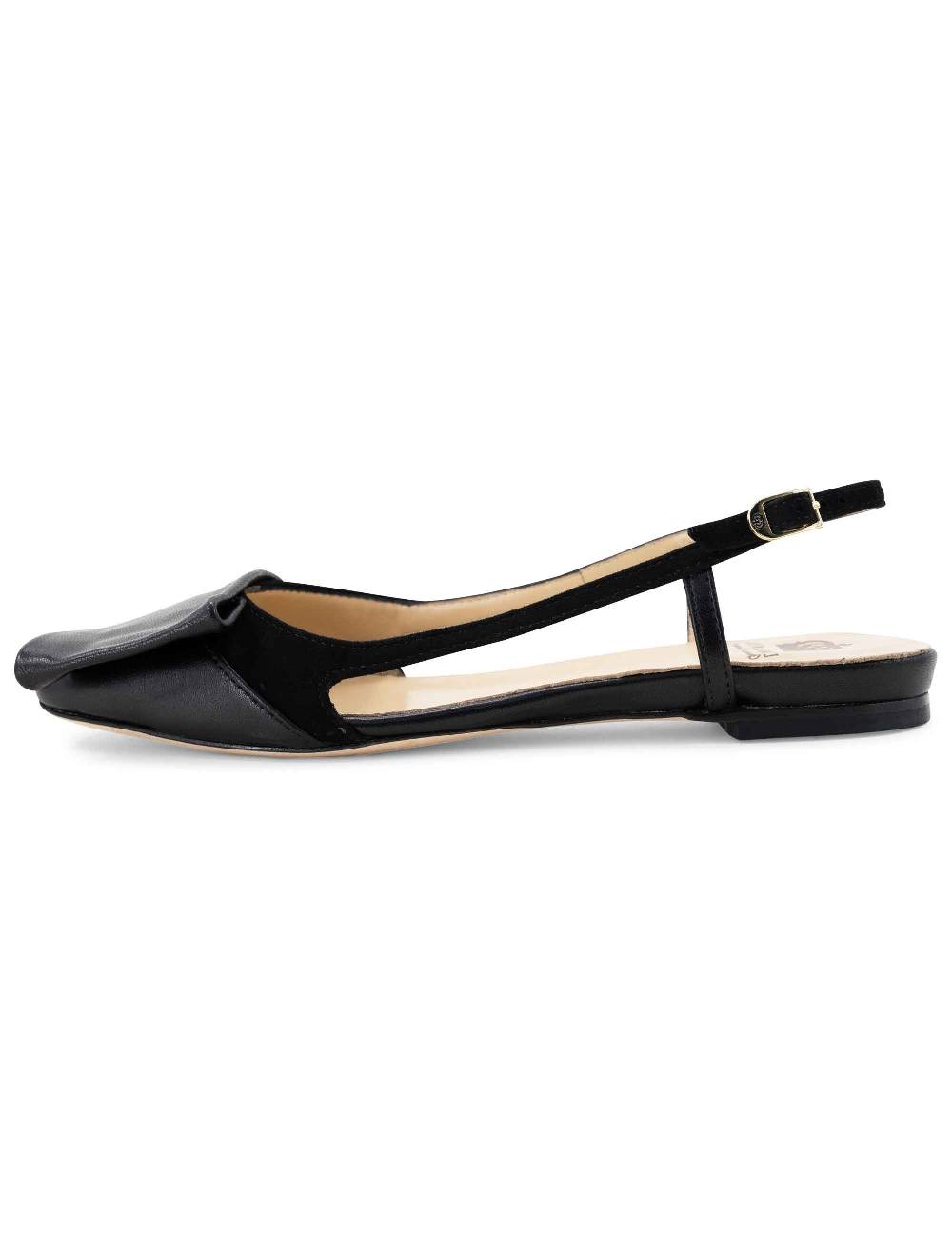 L'ARIANNA BALLERINE CH1626 IN PELLE E CAMOSCIO NERO DA DONNA CON TACCO BASSO E CINTURINO SLINGBACK L'ARIANNA 2025