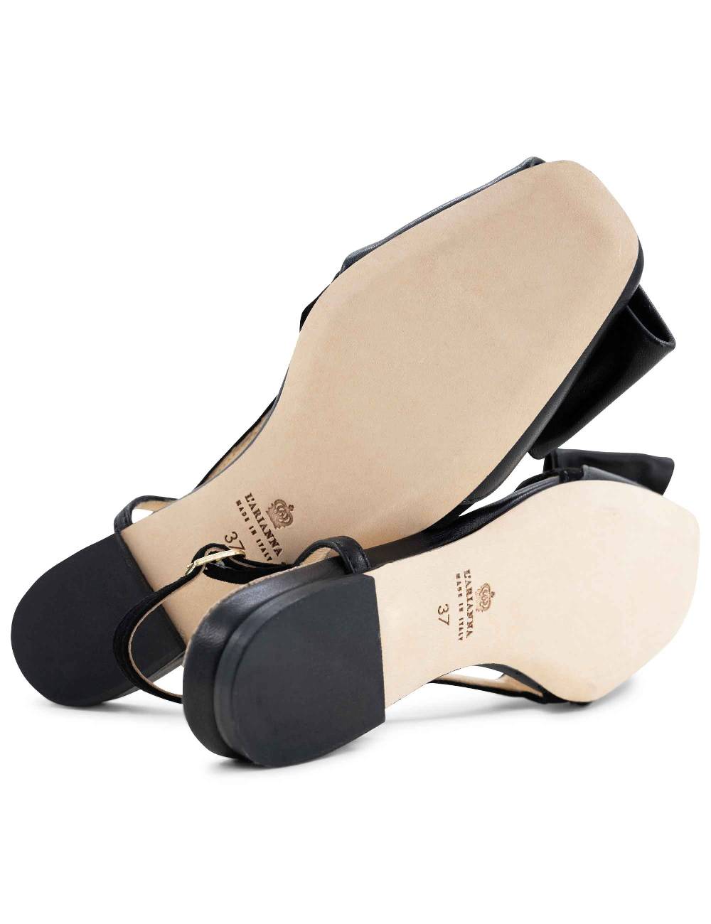 L'ARIANNA BALLERINE CH1626 IN PELLE E CAMOSCIO NERO DA DONNA CON TACCO BASSO E CINTURINO SLINGBACK L'ARIANNA 2025
