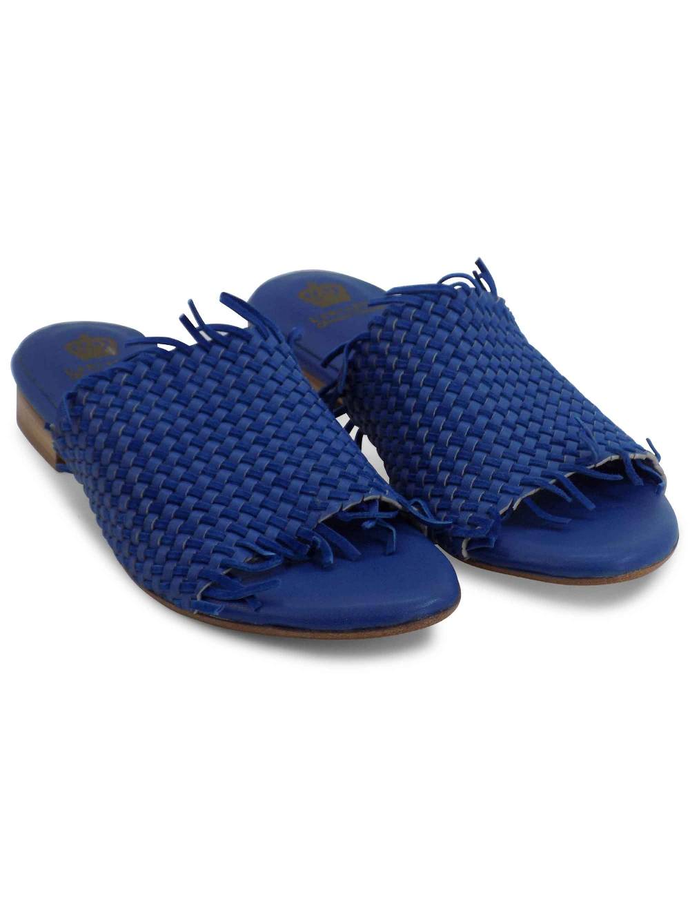 L'ARIANNA Sandali CB1259 bassi donna in pelle intrecciata OCEANO Pezzi Unici
